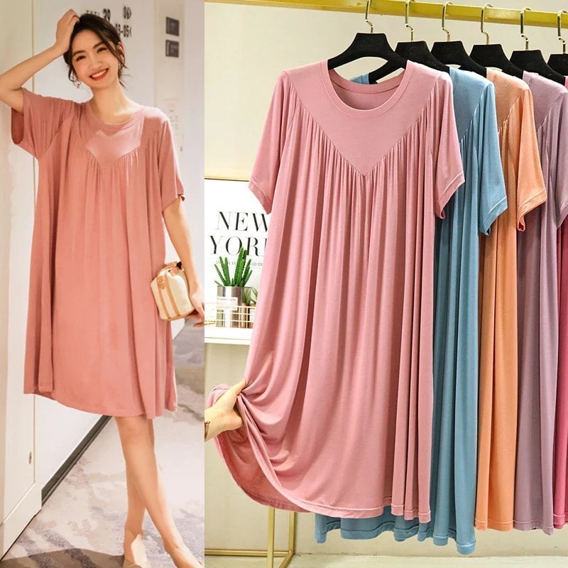 🔥Super Soft Comfortable Short Sleeve Loose Pajama Dress