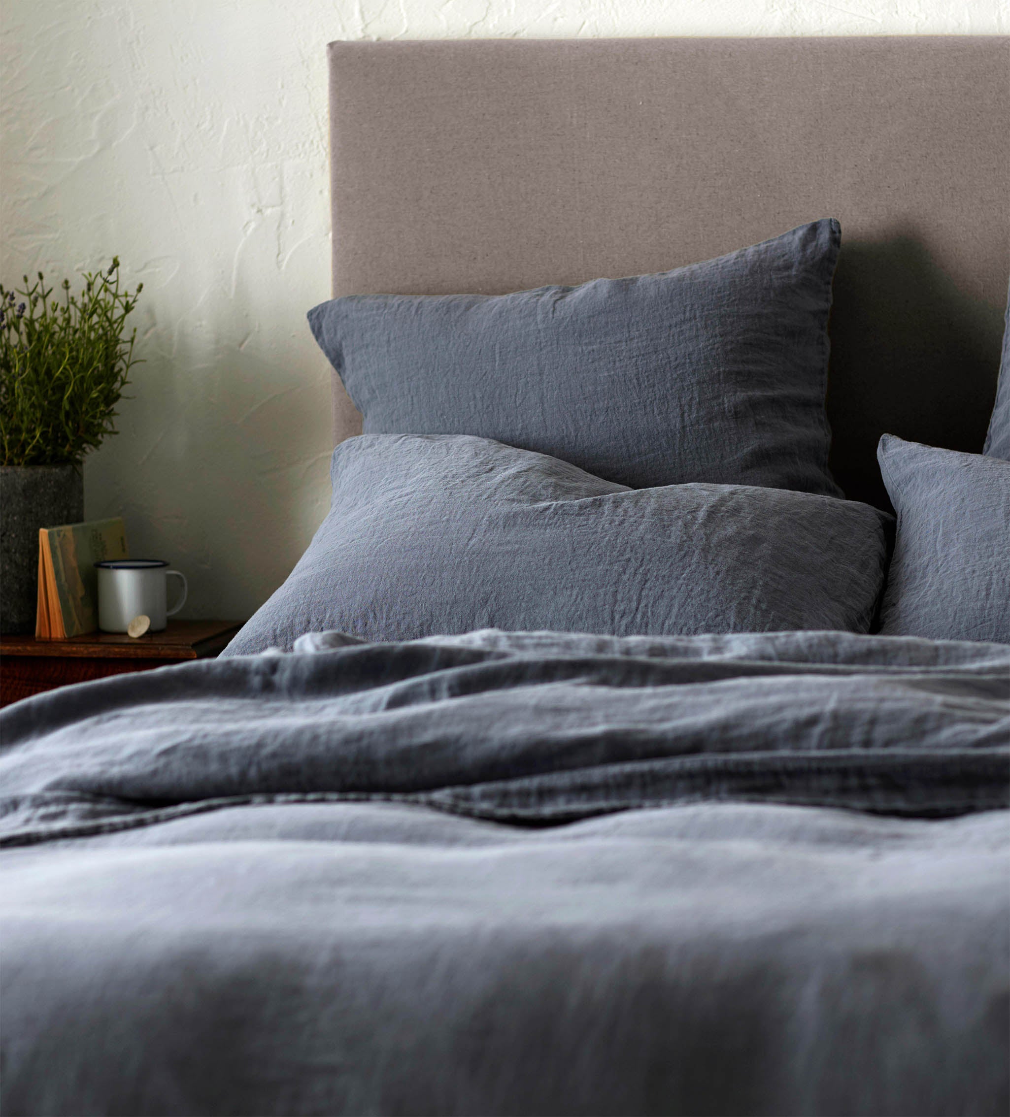 French Blue 100% Linen Housewife Pillowcase