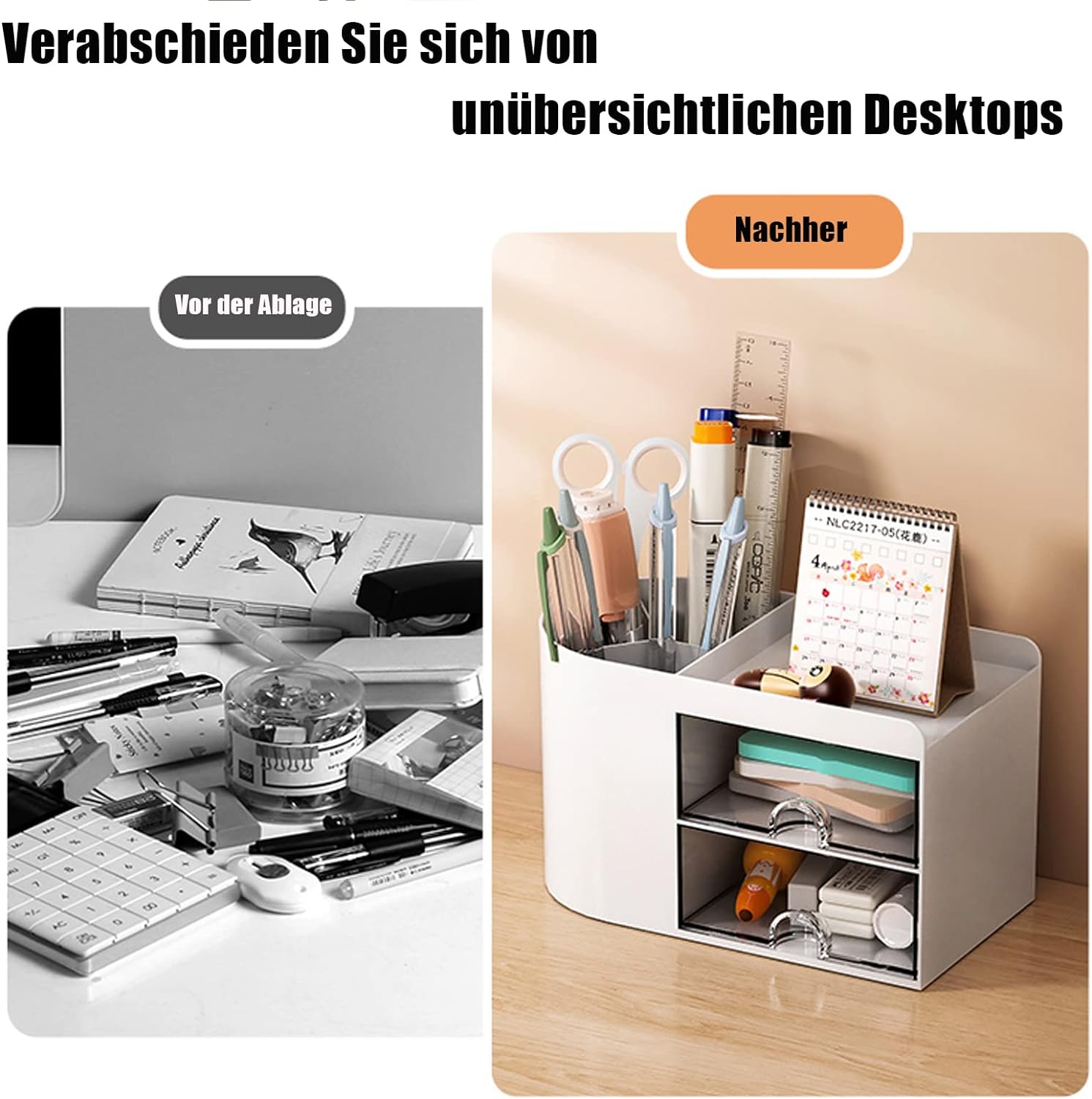 Office Desk Organiser With Drawer. Mini Office Supplies And Desk Accessories