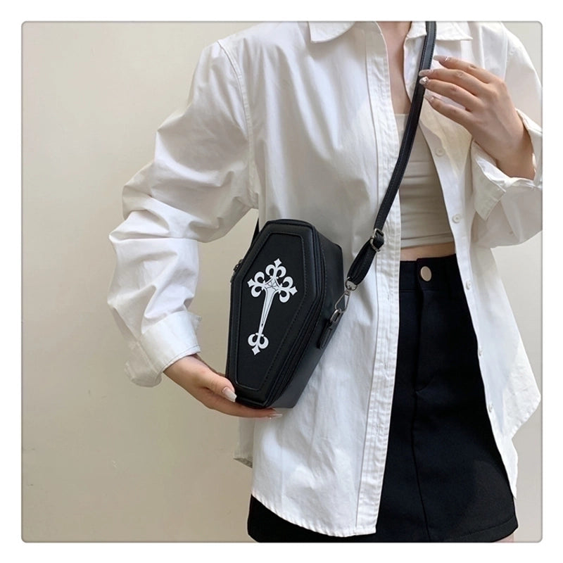 Women's Small Pu Leather Cross Classic Style Square Zipper Shoulder Bag