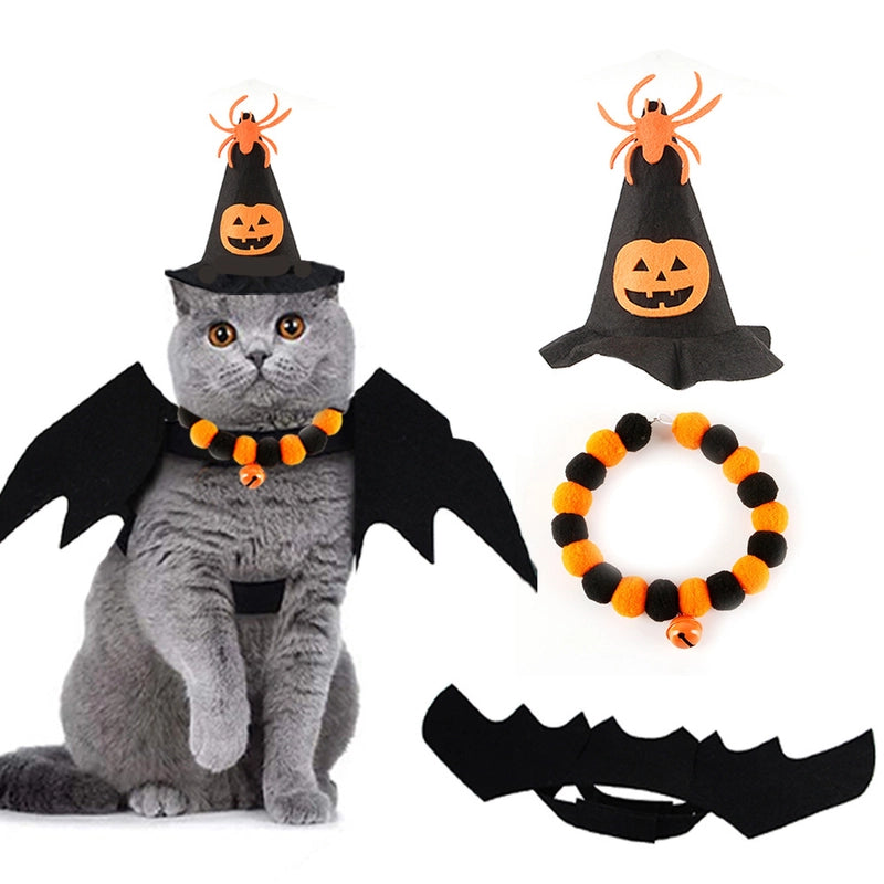 Halloween Pet Atmosphere Clothing Accessories Set Halloween Cat Dress Up Pet Suit Dress Up
