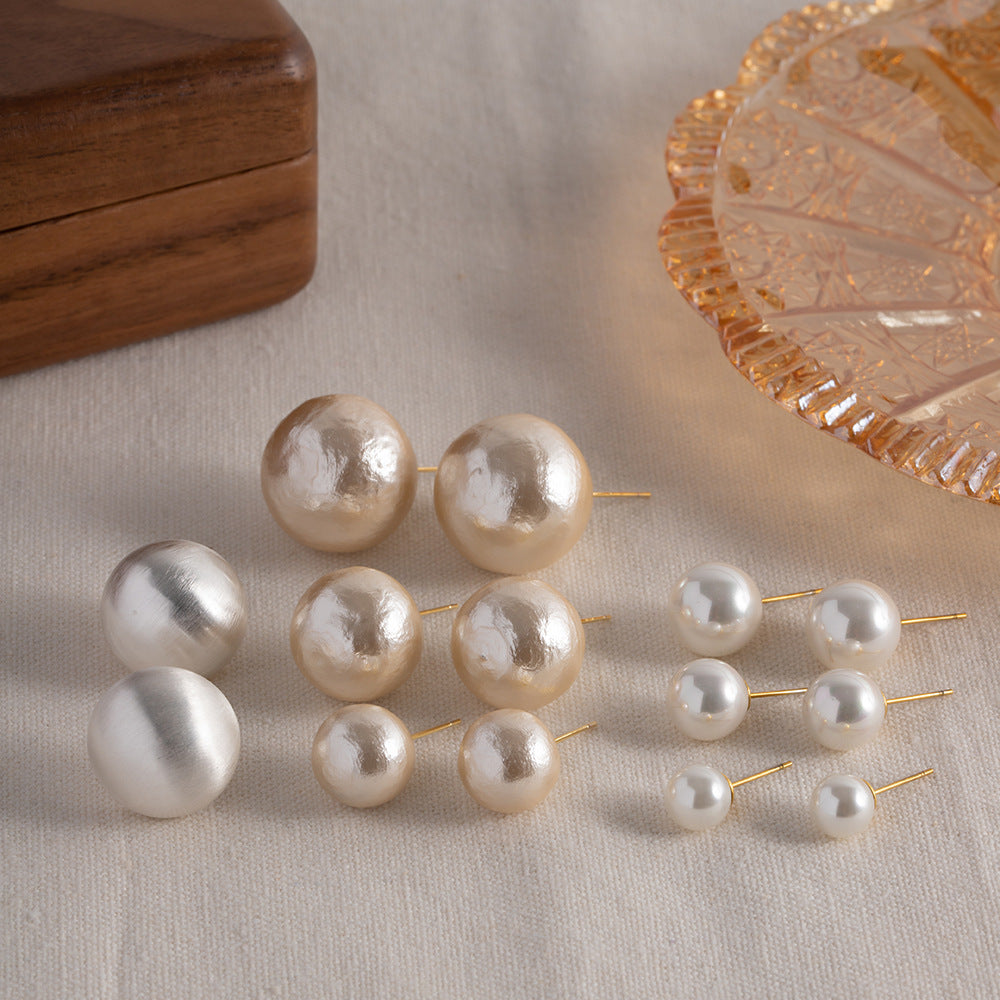 Pearl Geometric Stainless Steel 18K Gold Plated Earrings