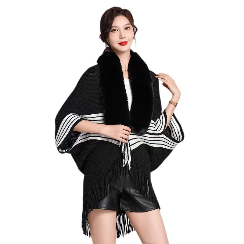 Women's Streetwear Stripe Polyester Tassel Shawl