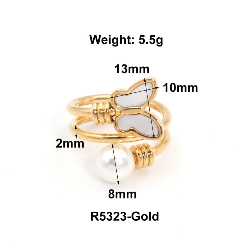 Vintage Style Classic Style Geometric Heart Shape Butterfly Titanium Steel Plating Rings