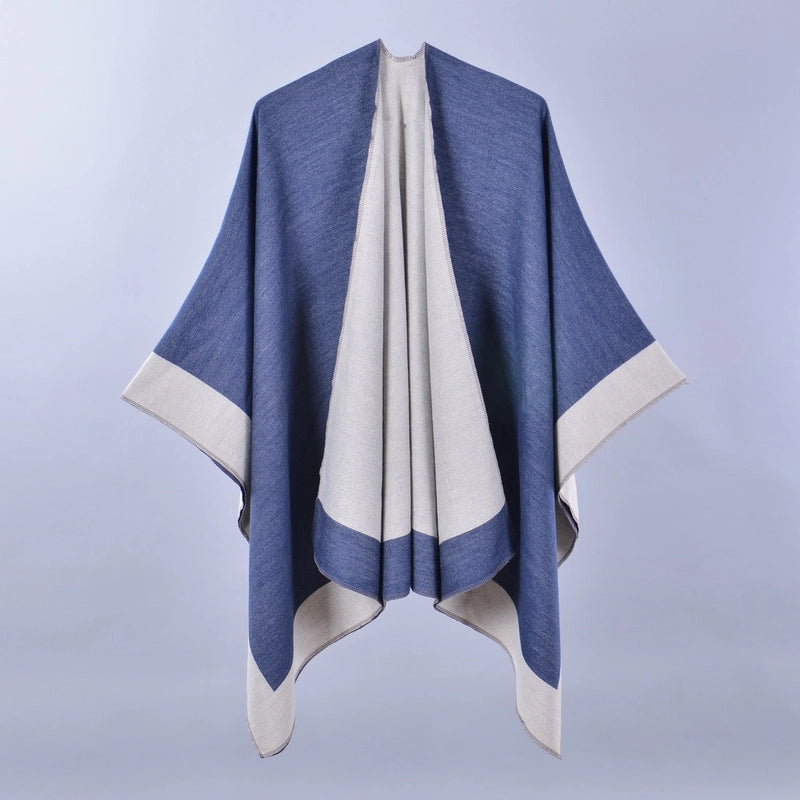Women's Casual Color Block Imitation Cashmere Shawl