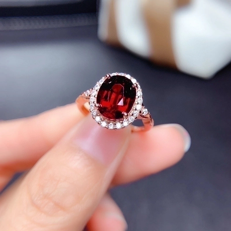Copper Plating Geometric Artificial Gemstones Crystal Rings