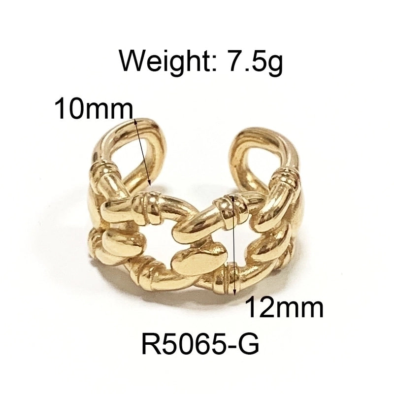 Commute Geometric 304 Stainless Steel Titanium Steel 18K Gold Plated Plating Rings