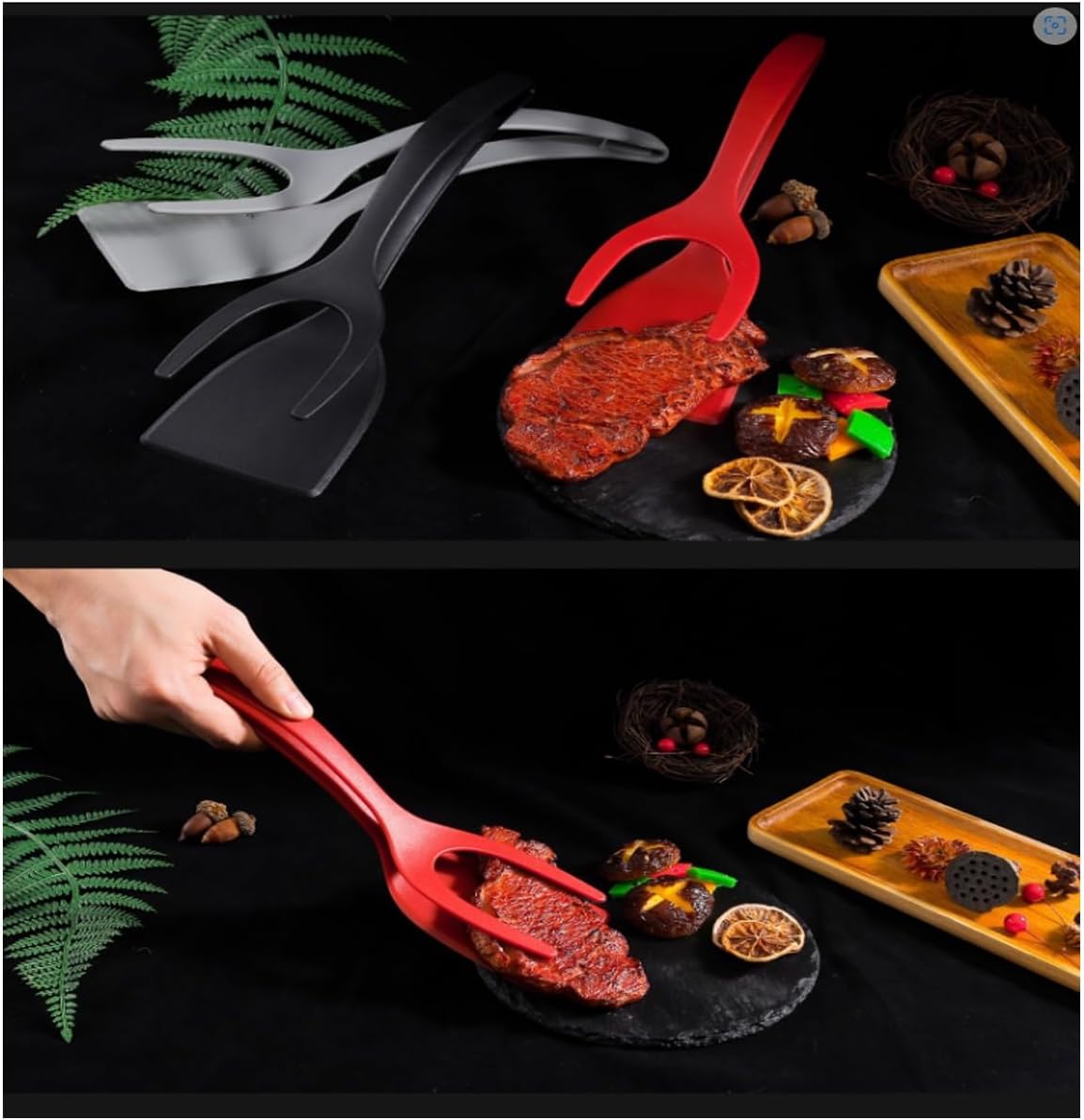 2 In 1 Kitchen Clamp Multifunctional Omelette Spatula