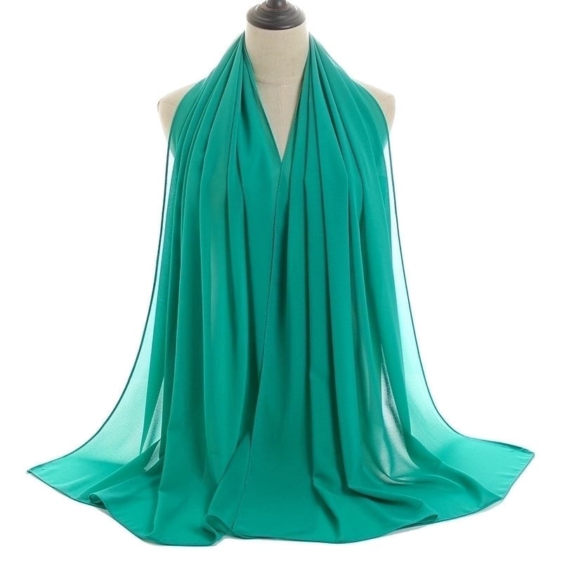 Women's Minimalist Solid Color Chiffon Cotton Linen Scarves