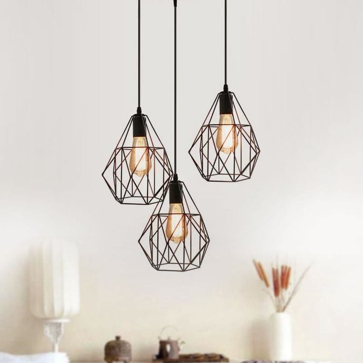 Triple Cage Pendant Lamp