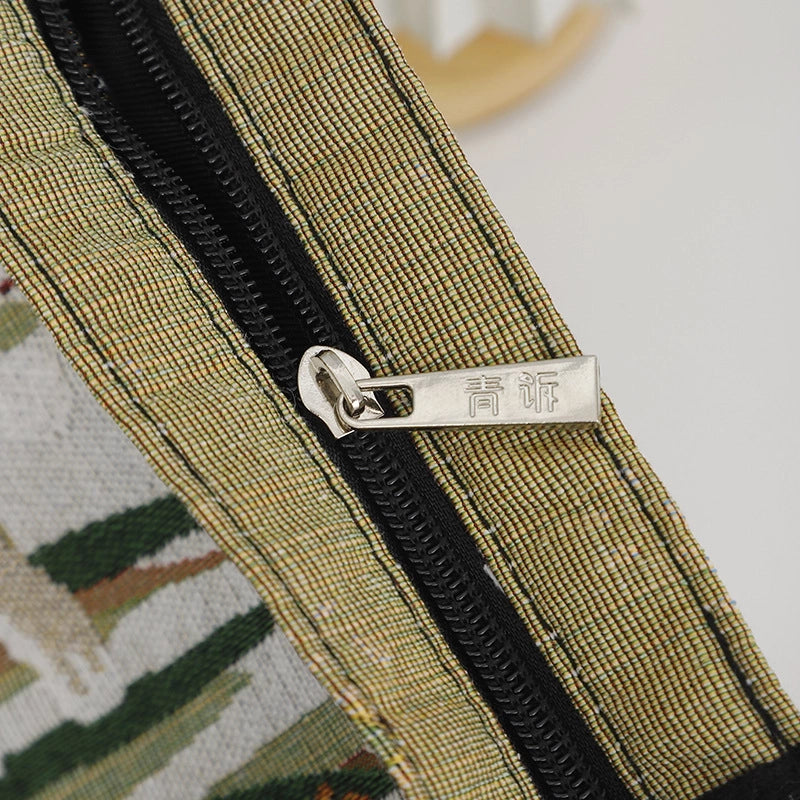 Women's Medium Canvas Animal Vacation Square Zipper Canvas Bag