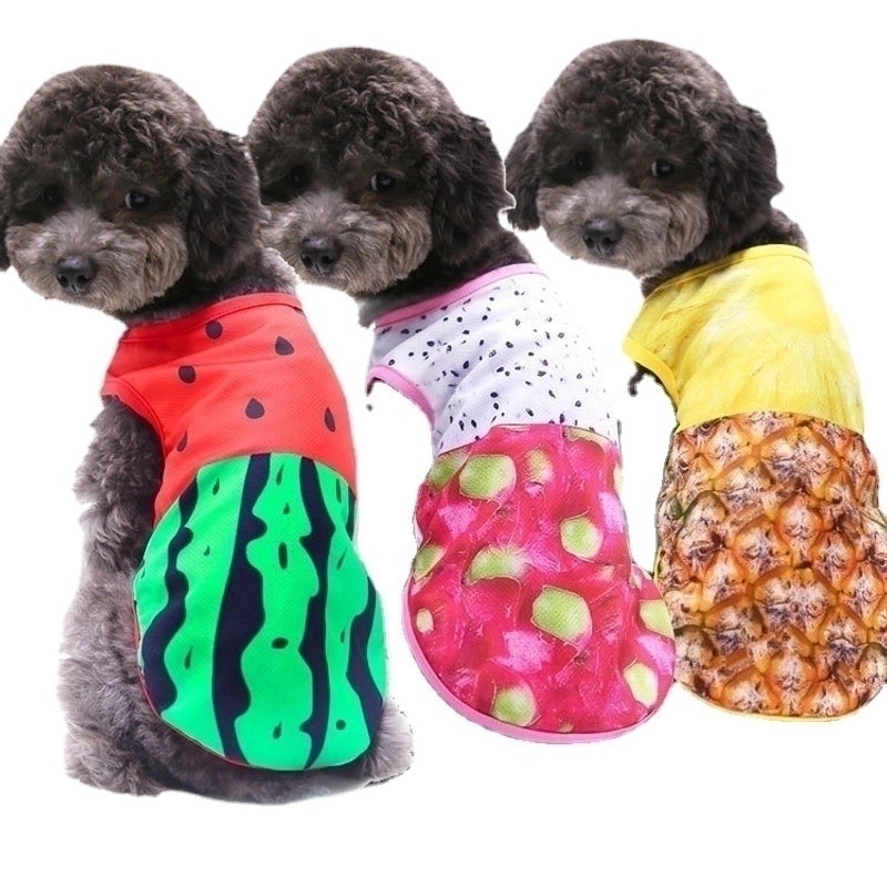Cartoon Thin Fake Suspenders Vest Pet Dog Clothes 1 Pieces