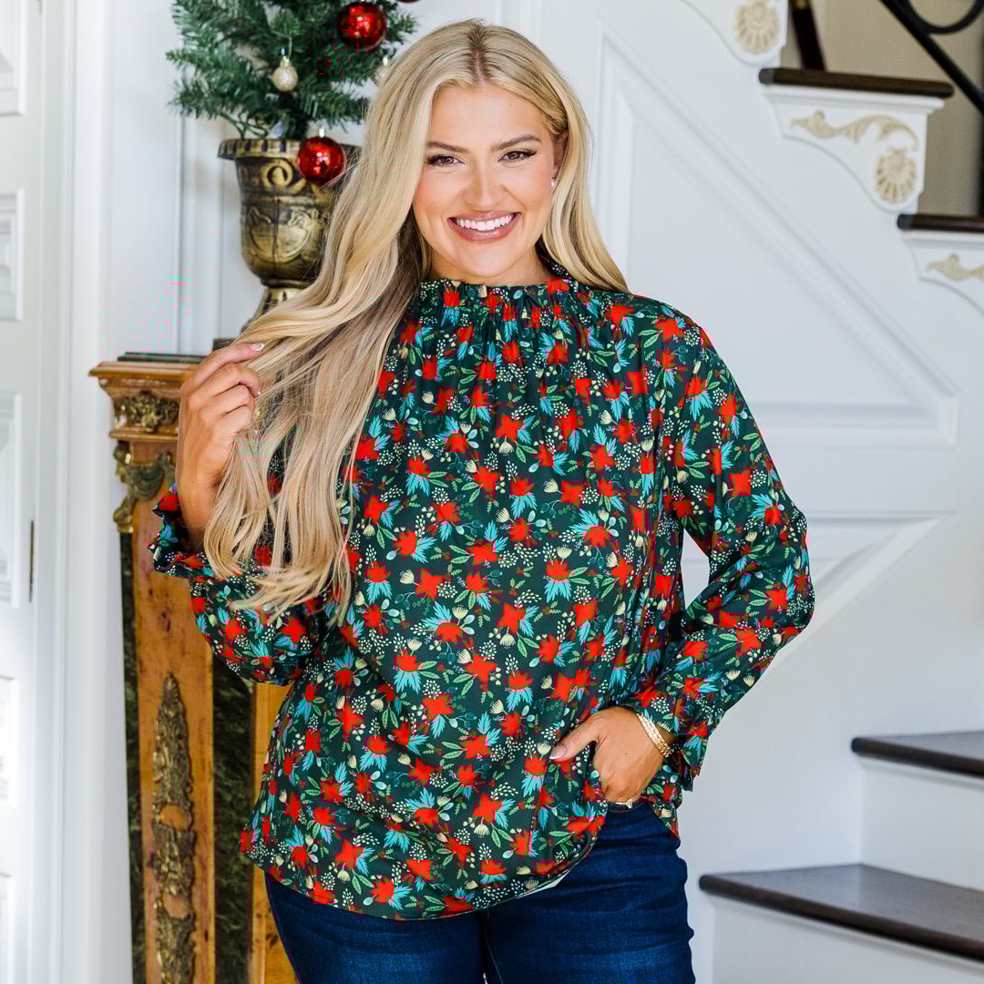 Holiday Bliss Top. Green