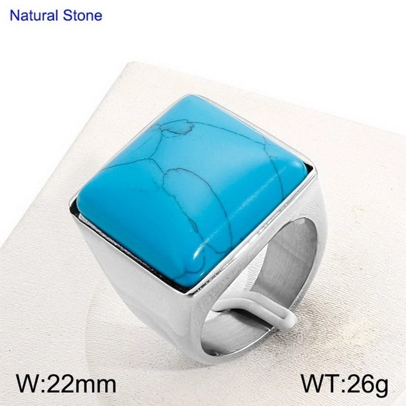 Vintage Style Geometric Square Stainless Steel 18K Gold Plated Plating Rings