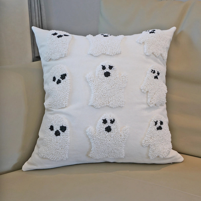 Halloween Loop Velvet Embroidery Ghost Pillow Cover Home Living Room Sofa Holiday Atmosphere Decoration Halloween Cushion Cover
