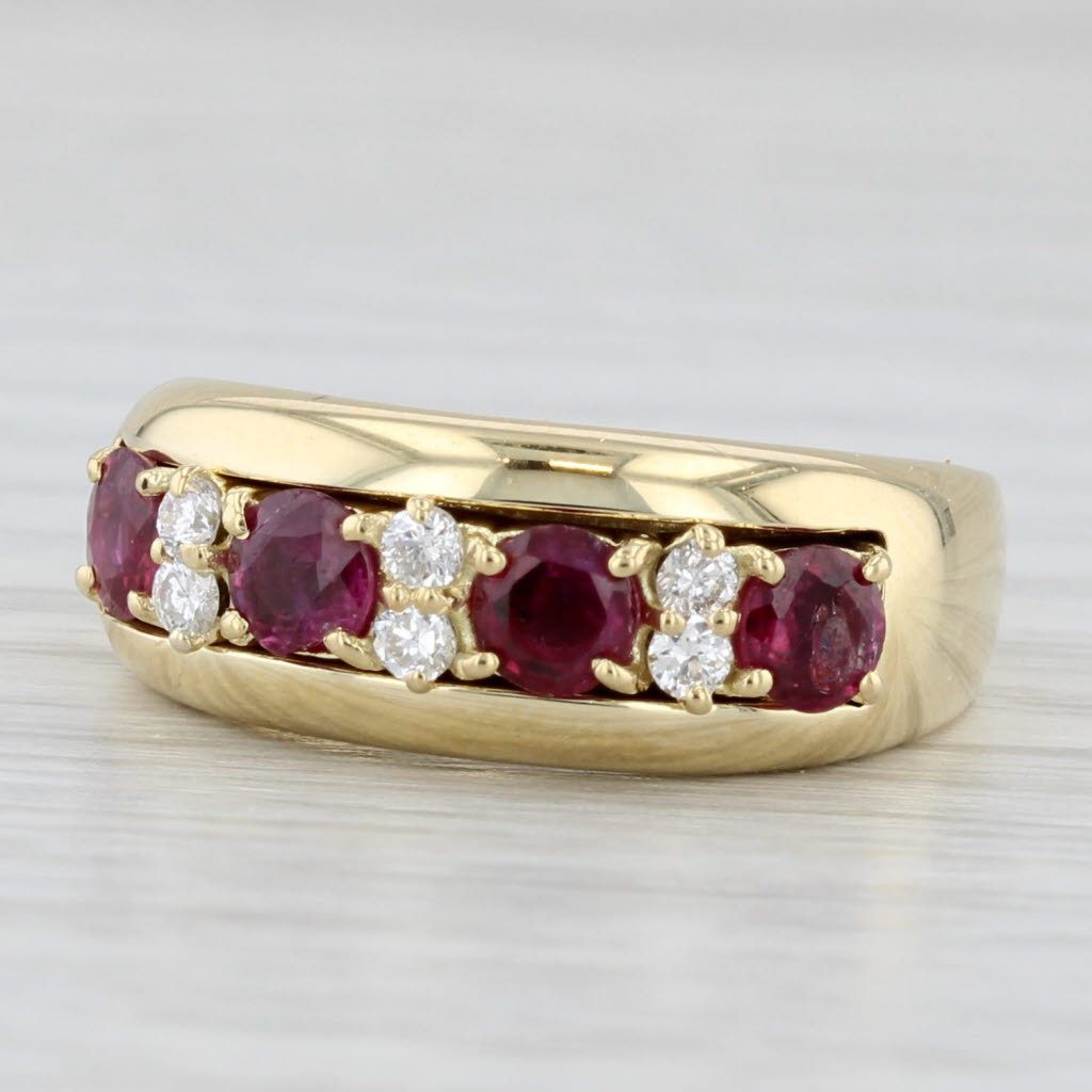 1.27ctw Ruby Diamond Ring 18k Yellow Gold Size 7