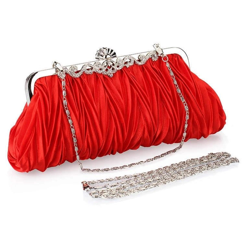 White Red Purple Solid Color Square Evening Bags