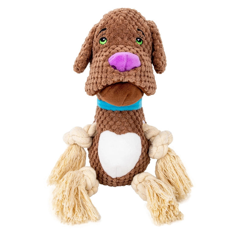 Dog Plush Toy Sound Bite-resistant Cotton Rope Dog Bite Molar Interactive Large Dog Puppy Pet Supplies