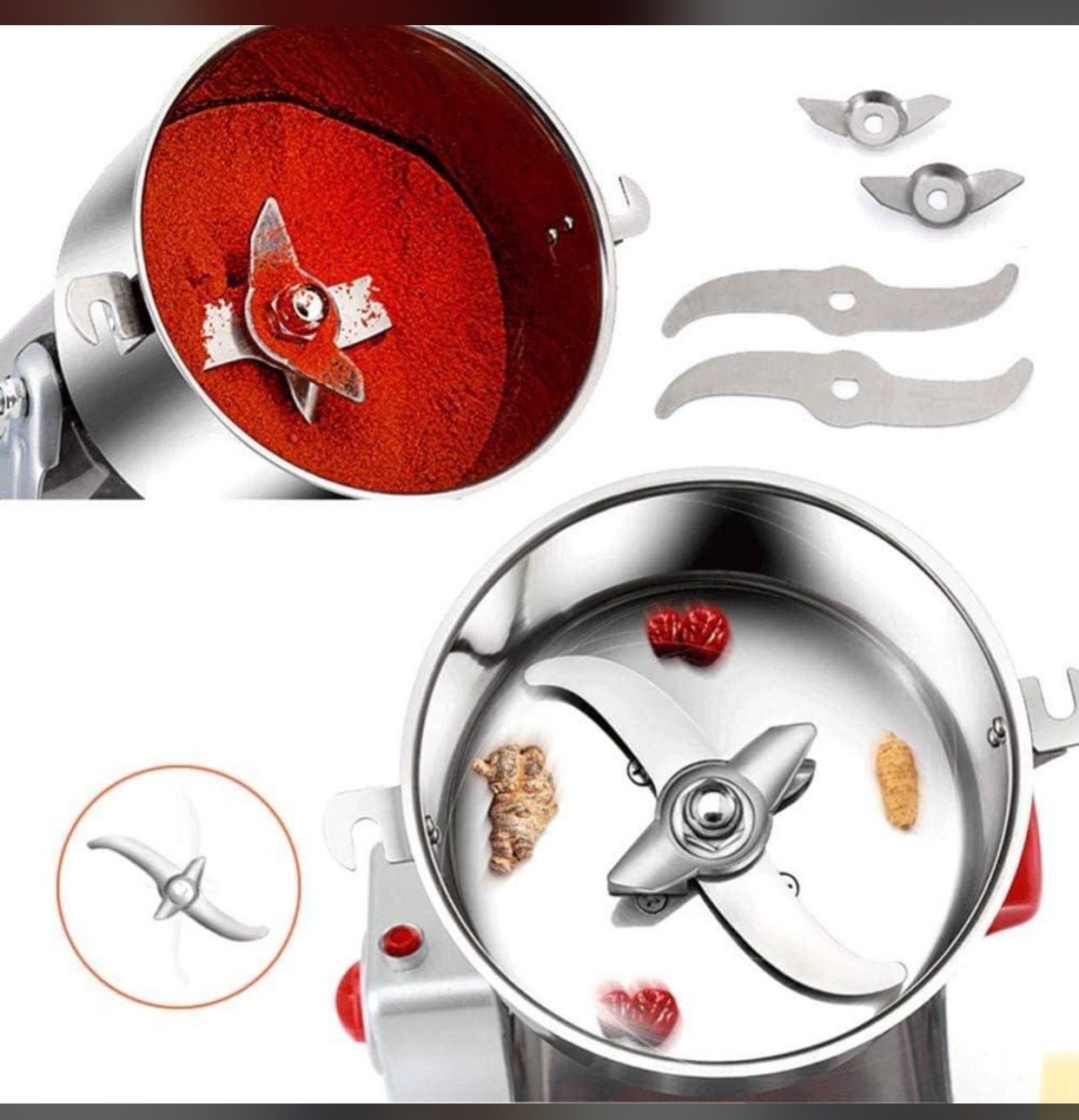 Electric Grain Grinder – High-Speed Stainless Steel Mill for Dry Spices, Grains, Coffee & More