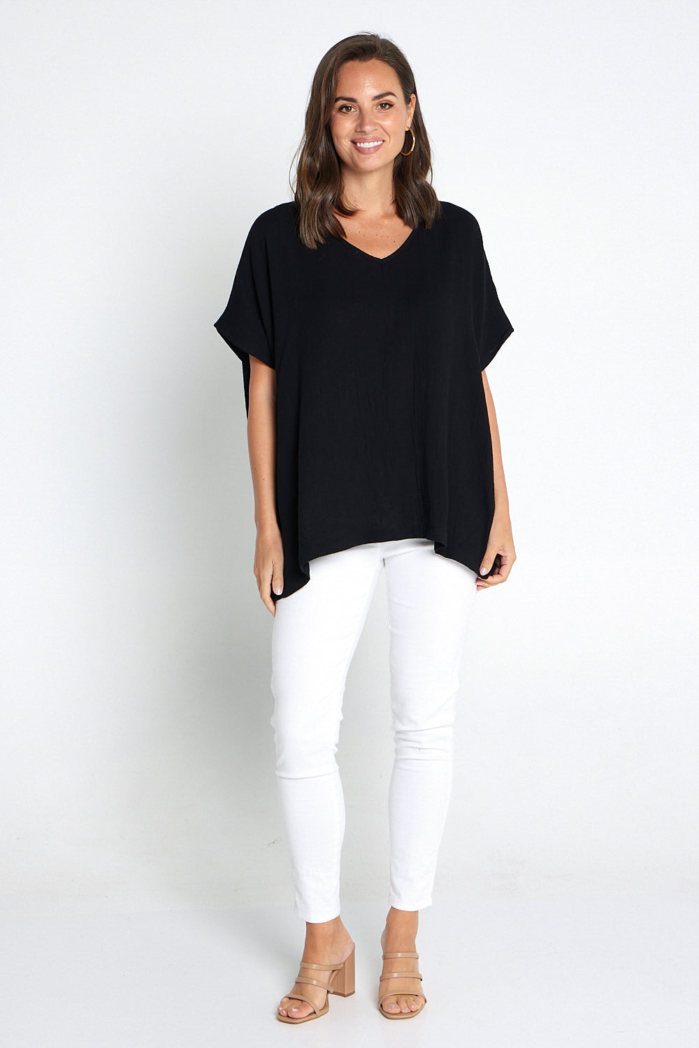 Fiji Cotton Muslin Top - Black