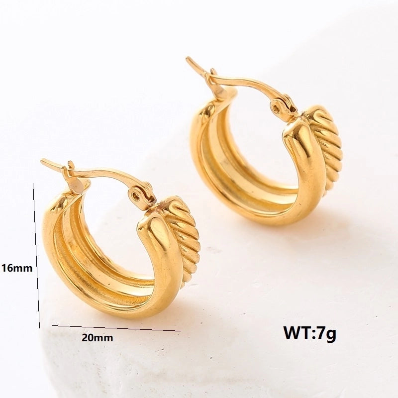 1 Pair Minimalist Commute Solid Color Plating 304 Stainless Steel 18K Gold Plated Ear Studs