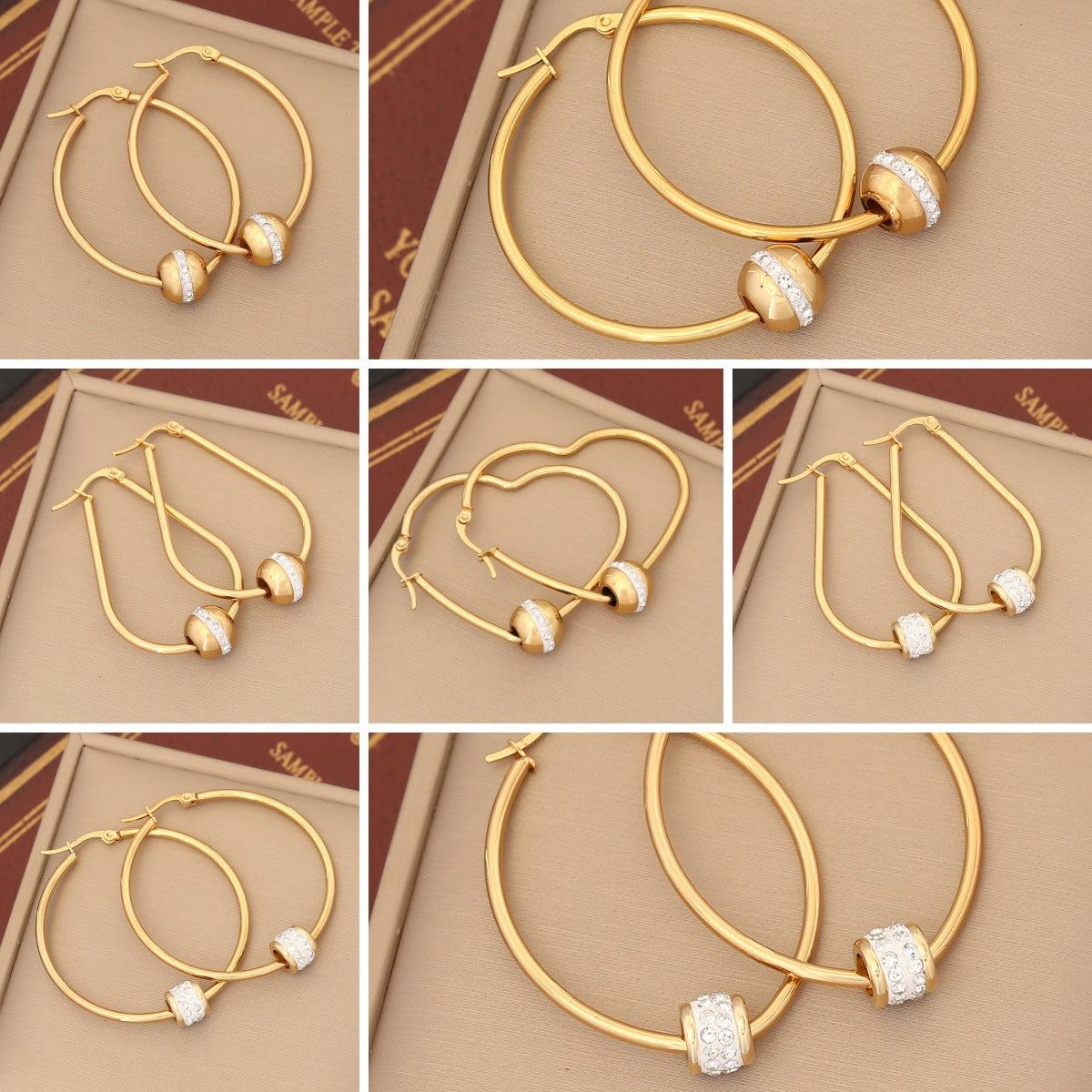 Expressive Heart Droplet Stainless Steel Electroplating Earrings