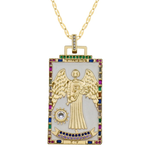 Diamond Tarot Card Necklaces