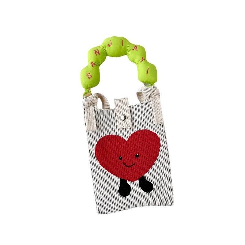 Women's Small Polyester Cartoon Heart Shape Basic Vintage Style Square Open Phone Wallets