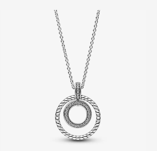 Pandora Signature Logo Double Circle Necklace