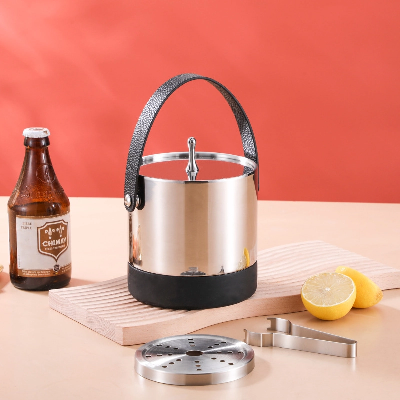 304 Stainless Steel Ice Barrel Ice Bucket Bar KTV Commercial Household Small Ice Grain Beer Bucket Storage Bucket