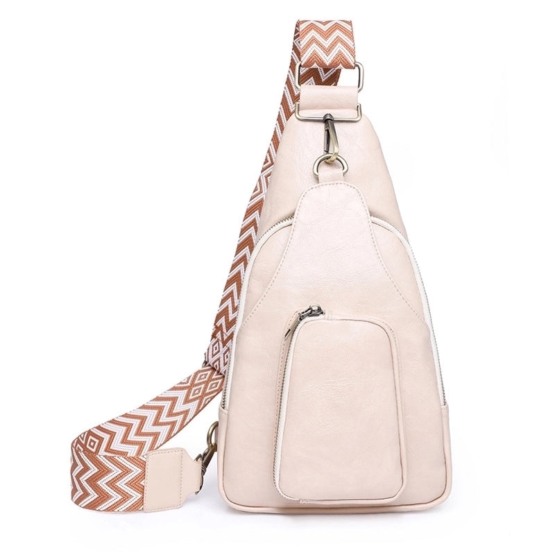 Women's Basic Solid Color Pu Leather Waist Bags
