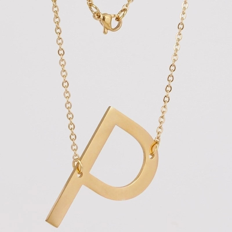 Fashion Letter 304 Stainless Steel 18K Gold Plated Plating Stainless Steel Necklaces