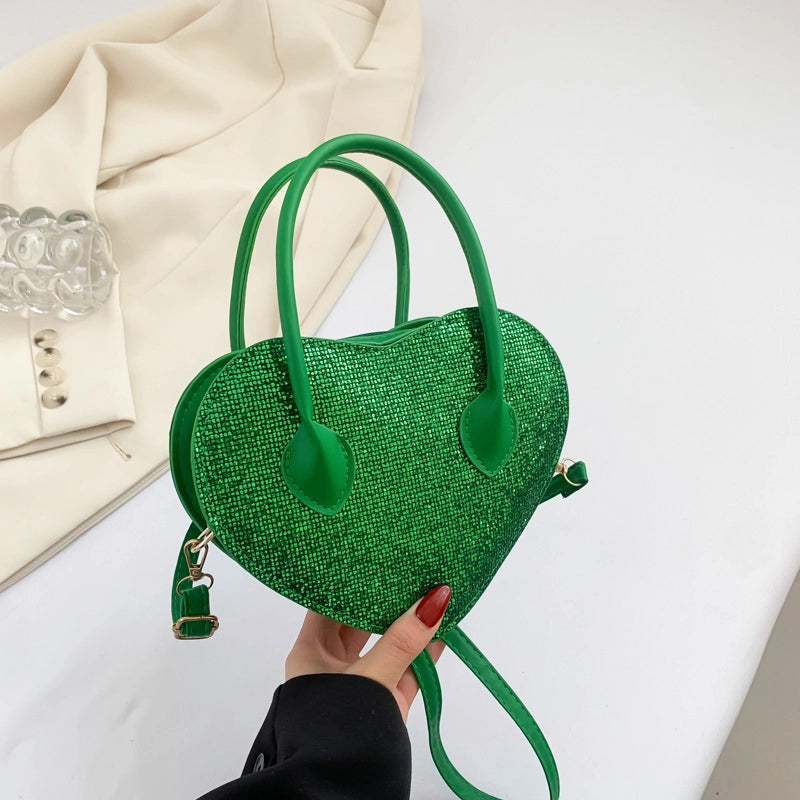 Women's Small Pu Leather Solid Color Streetwear Heart-shaped Zipper Underarm Bag