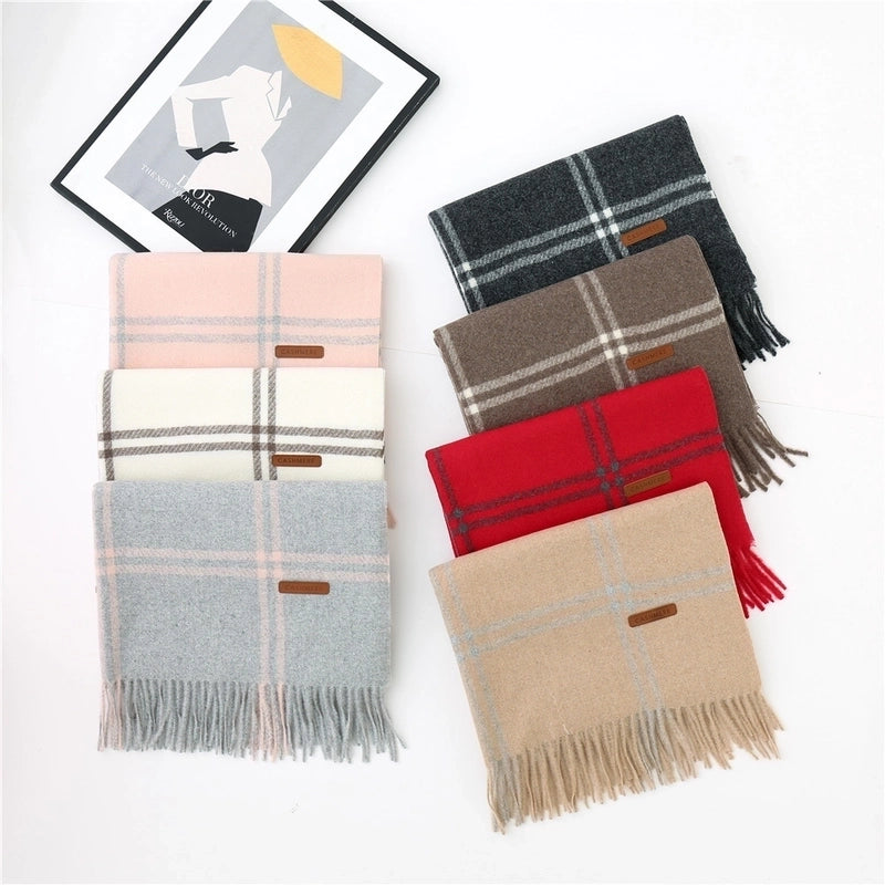 Double-line Plaid Scarf