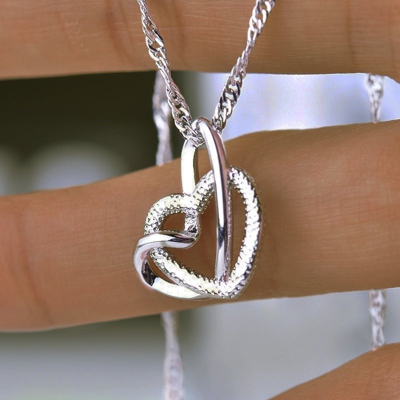 🔥 Last Day Buy 1 Get 1 Free💞Interlocking Heart Necklace -👩‍❤️‍👩''God put us together to be sisters by heart''💝