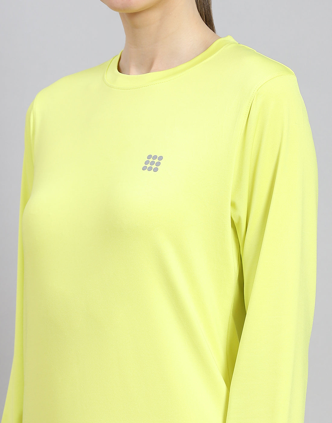 Women Yellow Solid Round Neck Full Sleeve Top