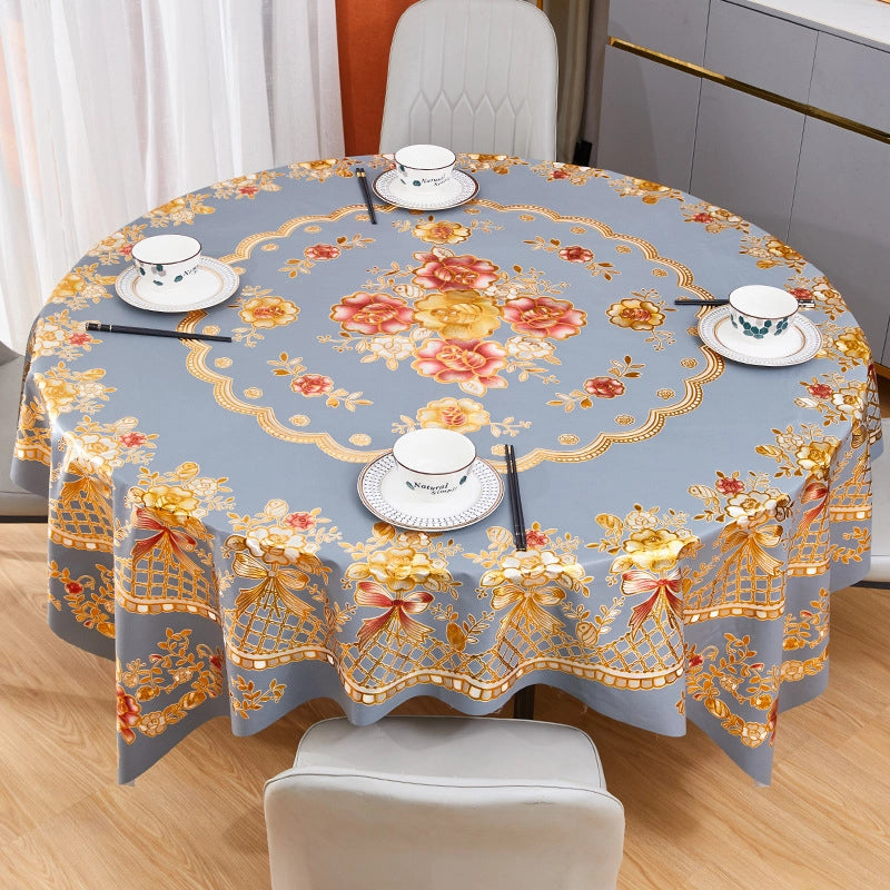 Elegant Classic Style Geometric Flower PVC Tablecloths Artificial Decorations