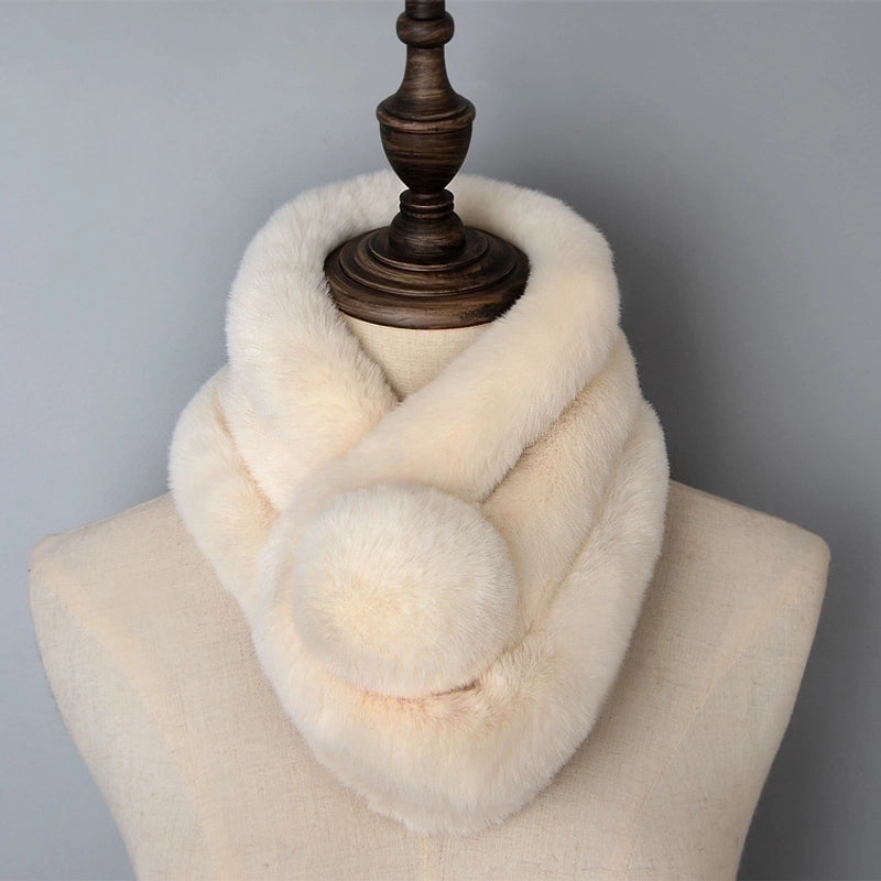 Unisex Elegant Vintage Style Solid Color Imitation Fur Scarf