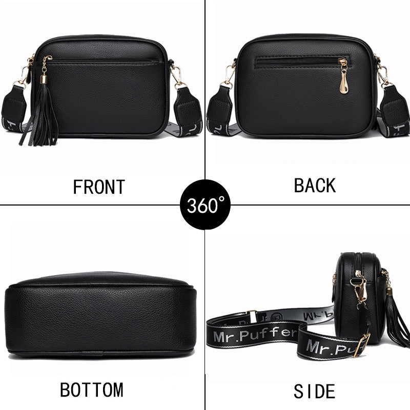 Women's Small Pu Leather Solid Color Vintage Style Streetwear Square Zipper Crossbody Bag