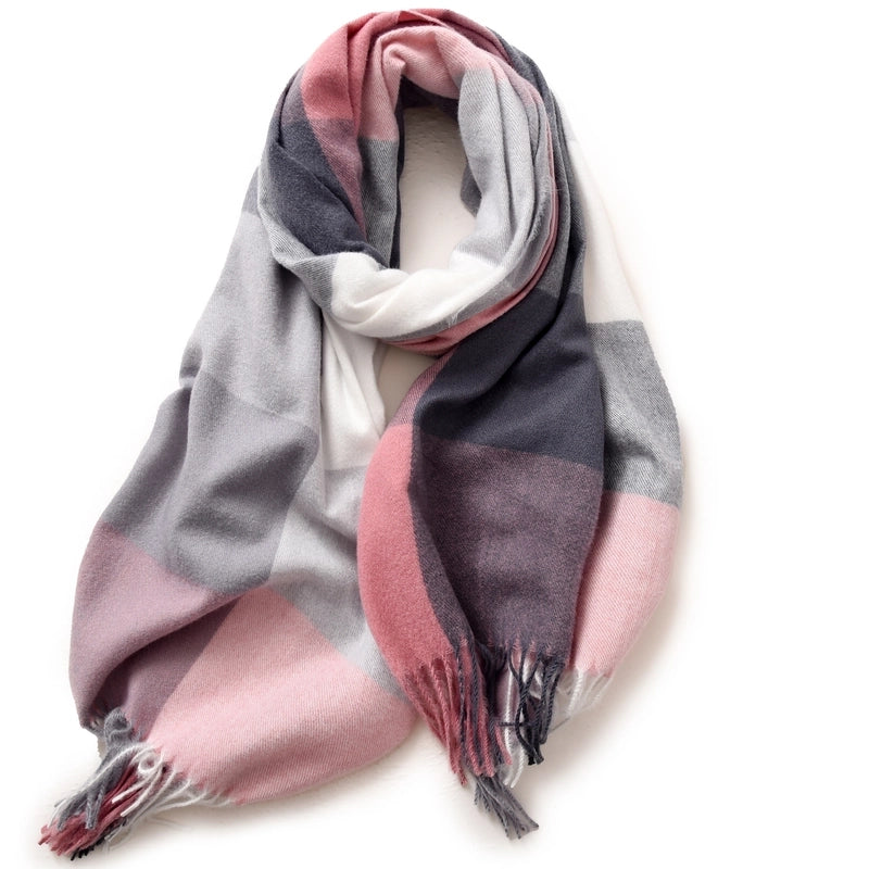 Women's Minimalist Color Block Polyester Printing Scarf