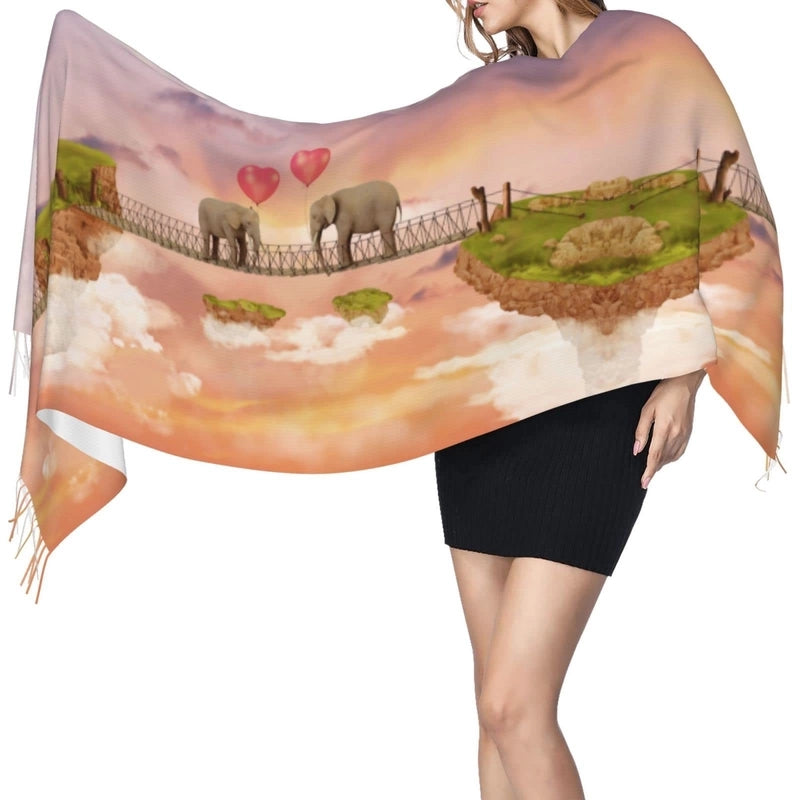 Women's IG Style Animal Letter Elk Imitation Cashmere Scarf