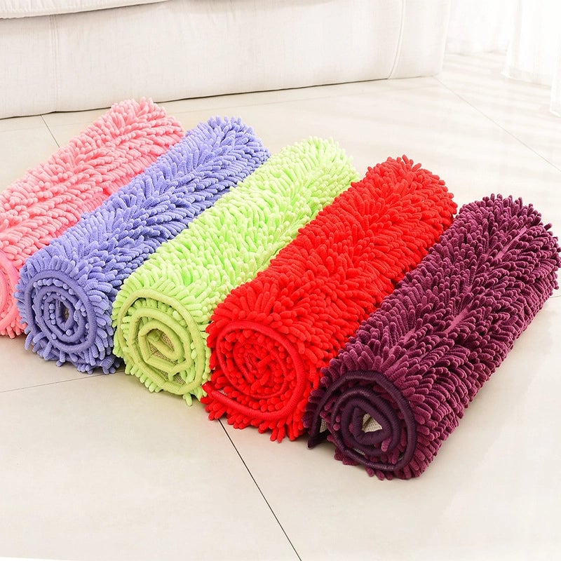 Floor Mats Chenille Floor Mats Bedroom Kitchen Living Room Carpet Bathroom Door Absorbent Anti-Slip Floor Mats Foot Mats
