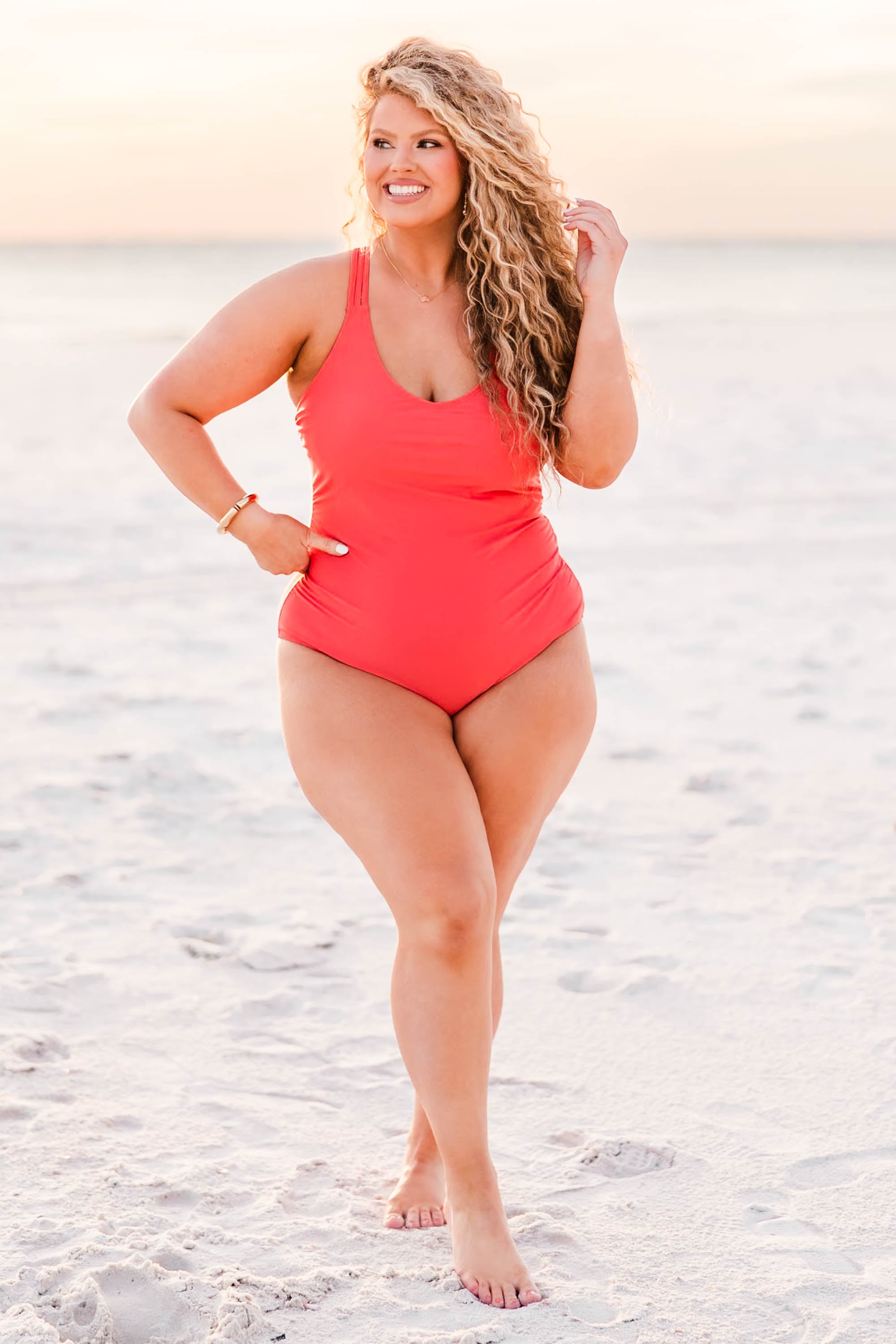 Meet You At The Lake Swimsuit. Red