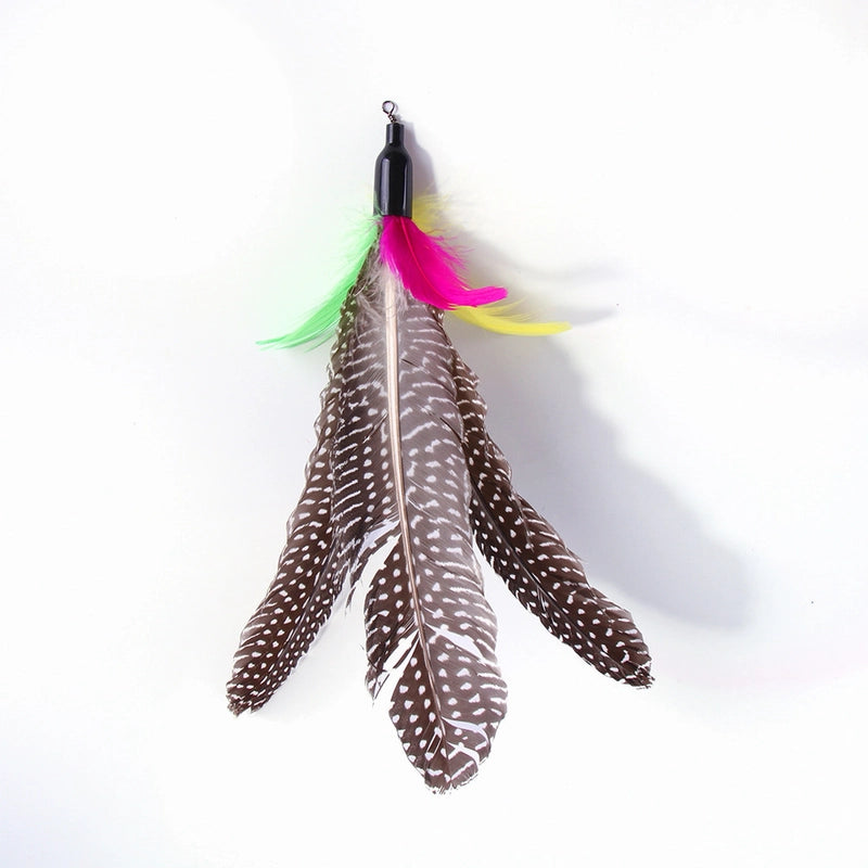 New Pet Cat Toy Telescopic Fishing Rod Feather Cat Tease Set Feather Cat Tease Rod Replacement Head Offer