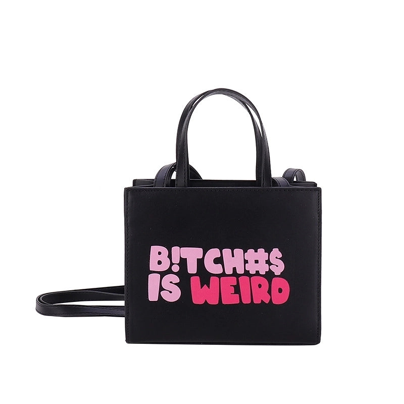 Women's Medium Pu Leather Letter Fashion Square Zipper Crossbody Bag