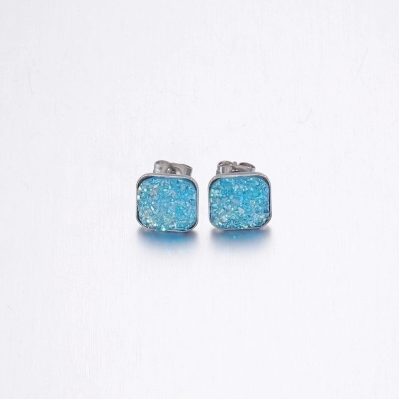 5 Pieces Elegant Minimalist Geometric Plating Inlay Stainless Steel Resin None Ear Studs