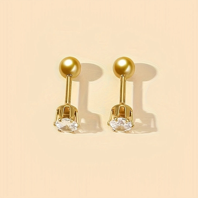 3 Pairs Minimalist Classic Style Geometric 304 Stainless Steel 18K Gold Plated Cartilage Earrings