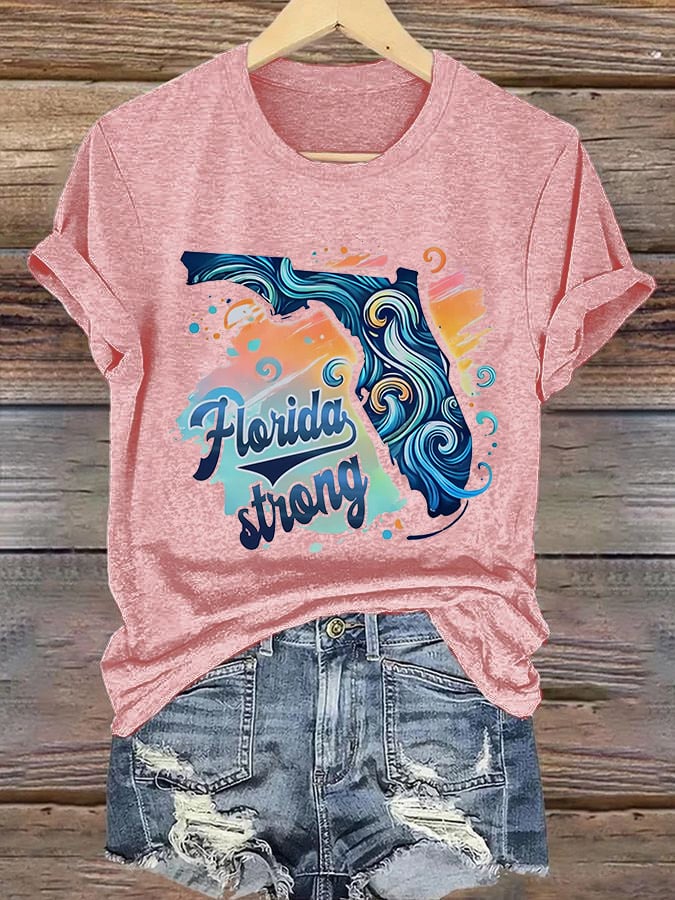 Women's Florida Strong Printed Crew Neck T-Shirt