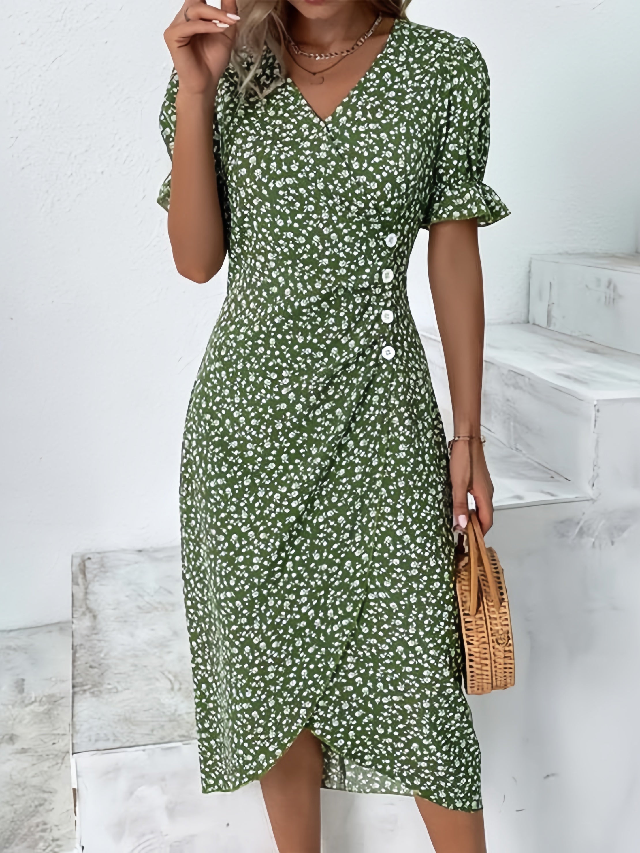 🌷Spring presale 49% OFF🍃Women casual dress wrap dress floral dress