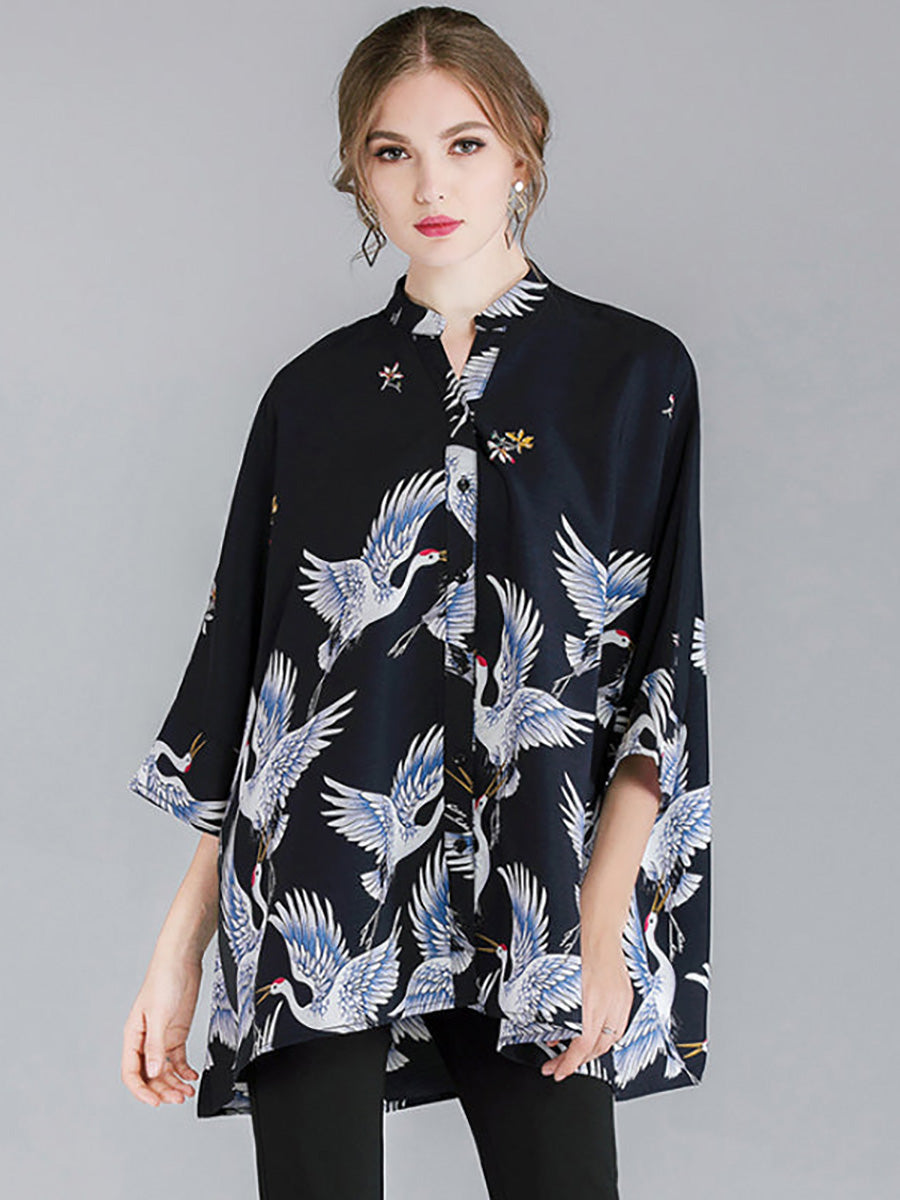 Plus Size Women Fashion Animal Prints Loose Shirt